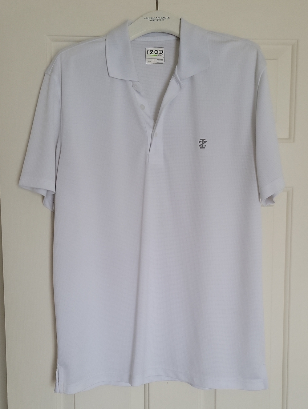 IZOD White Short-Sleeve Polo with Subtle Logo